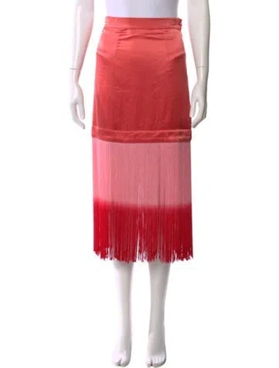 Pre-owned Taller Marmo Silk Midi Length Skirt W/ Tags In Pink