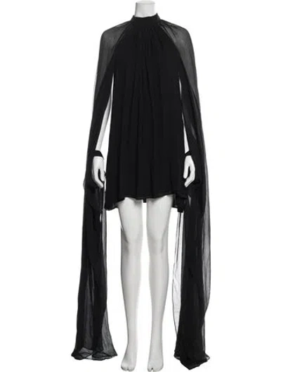 Pre-owned Taller Marmo Silk Mini Dress In Black