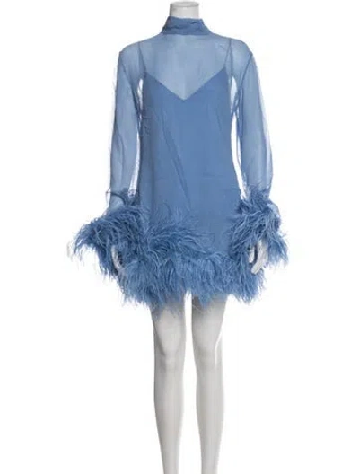 Pre-owned Taller Marmo Silk Mini Dress In Blue
