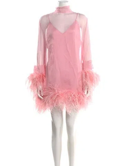 Pre-owned Taller Marmo Silk Mini Dress In Pink