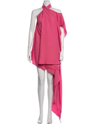Pre-owned Taller Marmo Silk Mini Dress In Pink