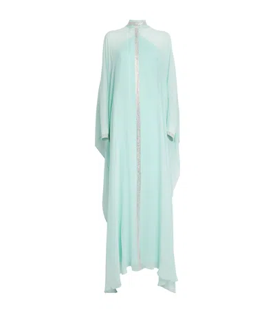 Taller Marmo Silk Parthenon Kaftan Gown In Blue