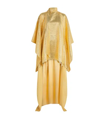 Taller Marmo Silk-blend Denver Sunrise Kaftan Dress In Orange
