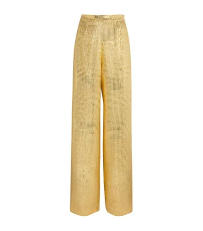 Taller Marmo Silk-blend Marlene Sunrise Trousers In Yellow