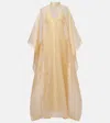 Taller Marmo Womens Sphinx Band-collar Woven Kaftan Gold