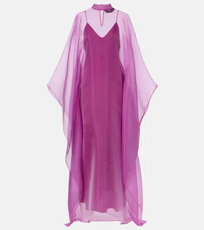 Taller Marmo Sphinx Semi-sheer Organza Gown In Purple
