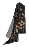 Taller Marmo Steinem Metallic Floral Embellished Gown In Black