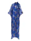 Taller Marmo Stevie Bow-floral Maxi Kaftan In Blue