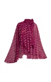 Taller Marmo Stevie Geometric Print Silk-blend Blouse In Pink