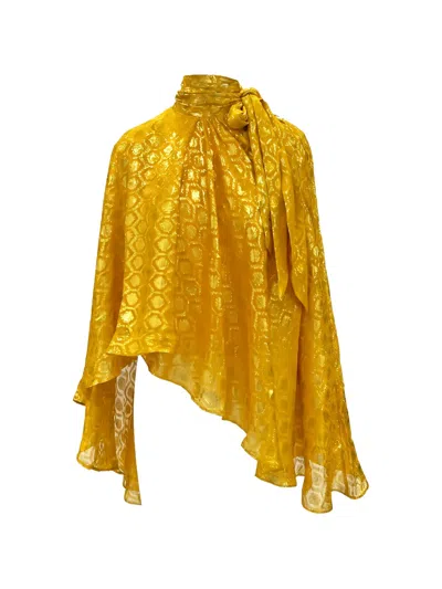Taller Marmo Stevie Jacquard-effect Blouse In Yellow