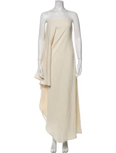 Pre-owned Taller Marmo Strapless Long Dress In Neutrals