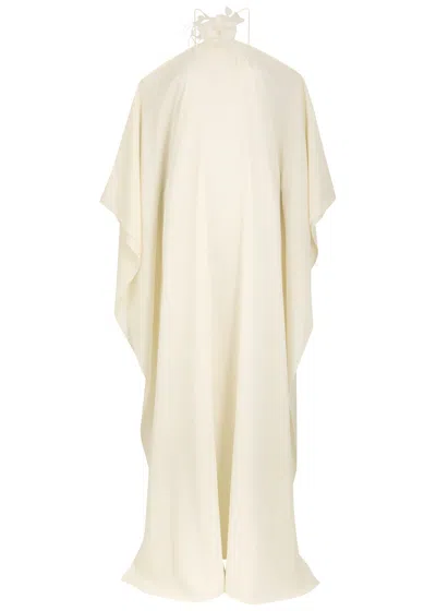 Taller Marmo Sza Sza Kaftan Garden Crepe Maxi Kaftan Dress In White
