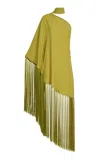 Taller Marmo Sza Sza Tassel Fringe Satin Dress In Gold
