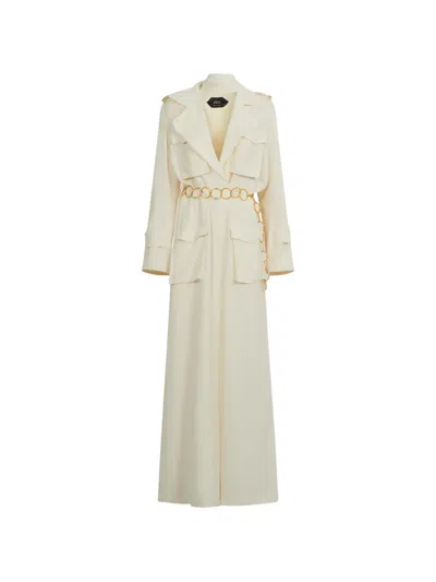 Taller Marmo Tarangire Belted Pocket-detail Maxi Dress In White