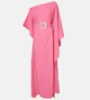 Taller Marmo Taylor Crepe Maxi Kaftan Dress In Orchidpink