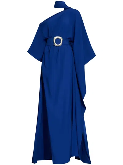 Taller Marmo Taylor Belted Crepe Kaftan In Red