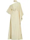 Taller Marmo Taylor Belted Crepe Kaftan In Yellow