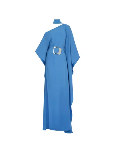 Taller Marmo Taylor Belted Kaftan Dress In Blue