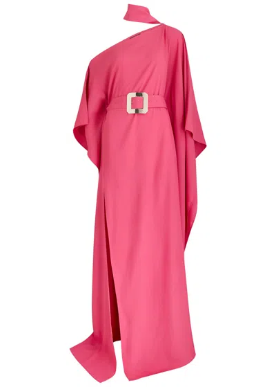 Taller Marmo Taylor Crepe Maxi Kaftan Dress In Pink