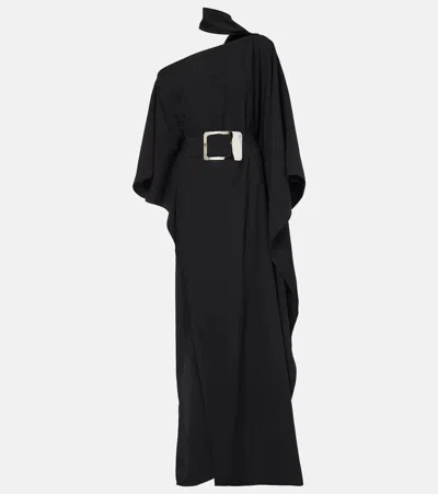 TALLER MARMO TAYLOR ONE-SHOULDER CRÊPE CADY KAFTAN