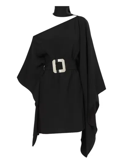 Taller Marmo Taylor One-shoulder Mini Dress In Black