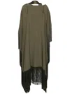 Taller Marmo Kaftan Asymmetric Neck Fringed In Green