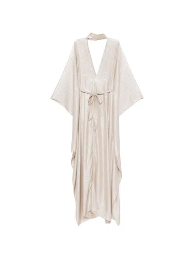 Taller Marmo Tie-fastening V-neck Maxi Dress In Neutral