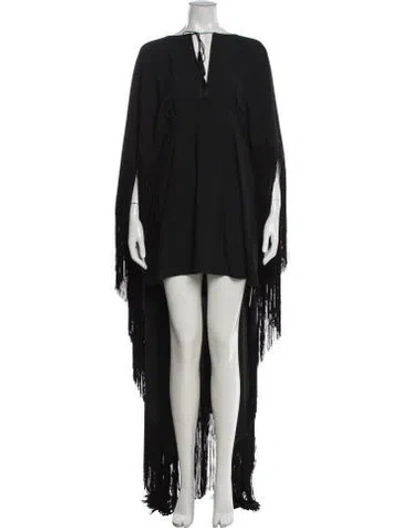 Pre-owned Taller Marmo Tie Neck Mini Dress In Black