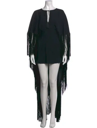 Pre-owned Taller Marmo Tie Neck Mini Dress In Black