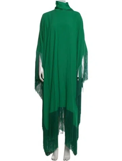 Pre-owned Taller Marmo Turtleneck Long Dress In Green