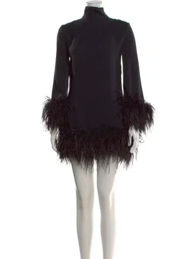 Pre-owned Taller Marmo Turtleneck Mini Dress In Black