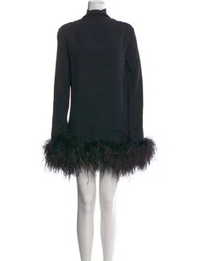 Pre-owned Taller Marmo Turtleneck Mini Dress In Black