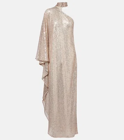 Taller Marmo Ubud Disco Sequined Lace Gown In Gold
