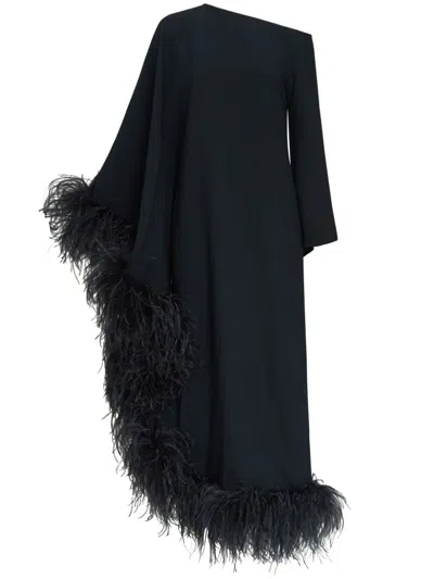 TALLER MARMO UBUD EXTRAVAGANZA FEATHER-TRIM MAXI DRESS