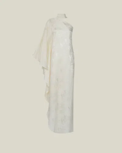 Taller Marmo Ubud Toile One-shoulder Maxi Dress In White