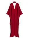 Taller Marmo V-neck Wide-sleeve Kaftan In Burgundy