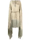 Taller Marmo Printed Midi Fringe Dress In Grün