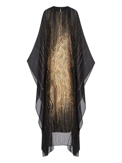 Taller Marmo Venice Pattern Midi Dress In Black