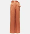 TALLER MARMO VERDI SILK SATIN WIDE-LEG PANTS