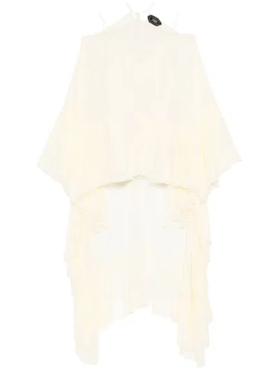 Taller Marmo White Asymmetric Dress In Multicolor