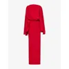 Taller Marmo Womens Eolia Boat-neckline Crepe Maxi Dress Ruby In Ruby
