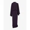 Taller Marmo Womens Brooks Draped Crepe-cady Maxi Dress Liquorice In Multi