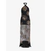 Taller Marmo Nina Soleil Sequined Maxi Dress In Black