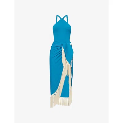 Taller Marmo Womens  Hera Artisanal Swimsuit In Blue