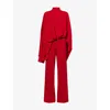 Taller Marmo Womens Eolia Wide-leg Woven Jumpsuit Ruby In Red