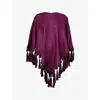 Taller Marmo Womens Plum Gloria Tassel Linen Kaftan In Purple