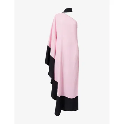 Taller Marmo Womens Olympia One-sleeve Woven Maxi Dress Baby Pink-black