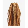 Taller Marmo Womens Sza Sza Halterneck Woven Kaftan Gold In Gold