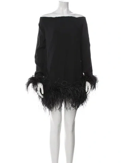 Pre-owned Taller Marmo Wool Mini Dress In Black