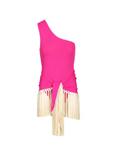 Taller Marmo Yacare Fringe-trimmed Swimsuit In Pink